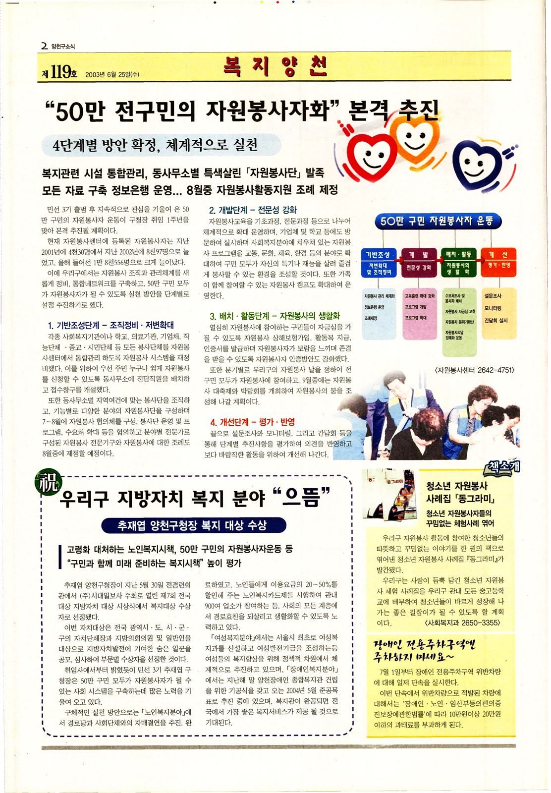 양천구소식 제119호 (50만 전구민의 자원봉사화 운동 본격 추진)
